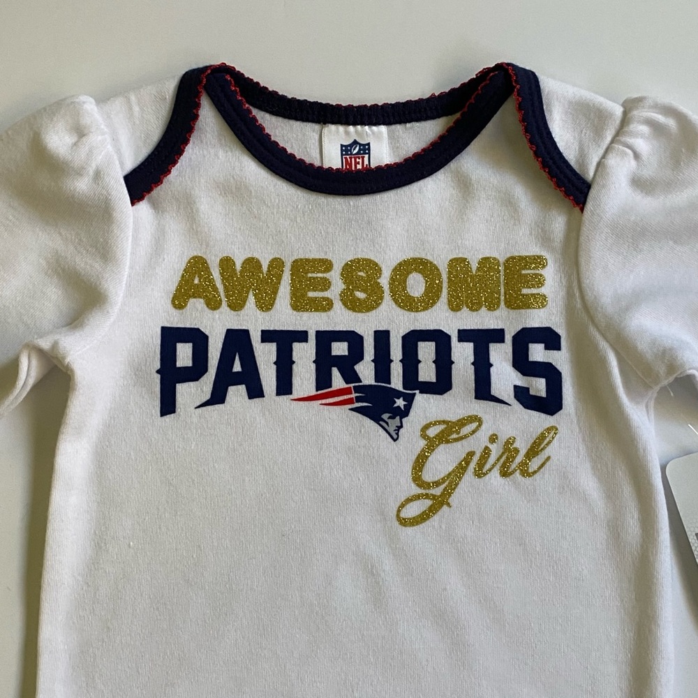 Patriots Shirt Size 0 3 Months NWT New Baby Girls New England Football 1 piece